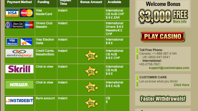 Casino Tropez screenshot