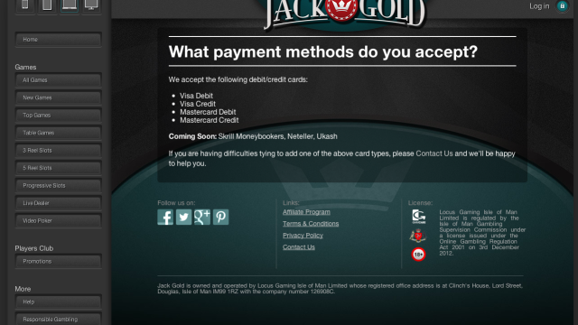 Jack Gold Casino screenshot