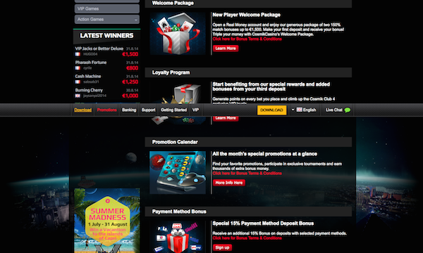 Cosmik Casino screenshot